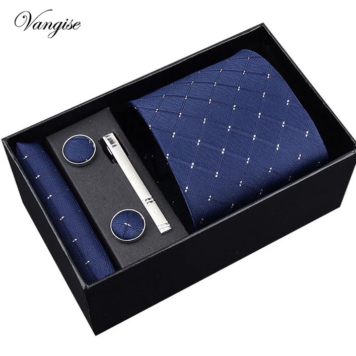 Complete Gentlemen Giftbox Blue Diamond Stropdas Manchetknopen Pochet Clip huismerk kopen in de aanbieding
