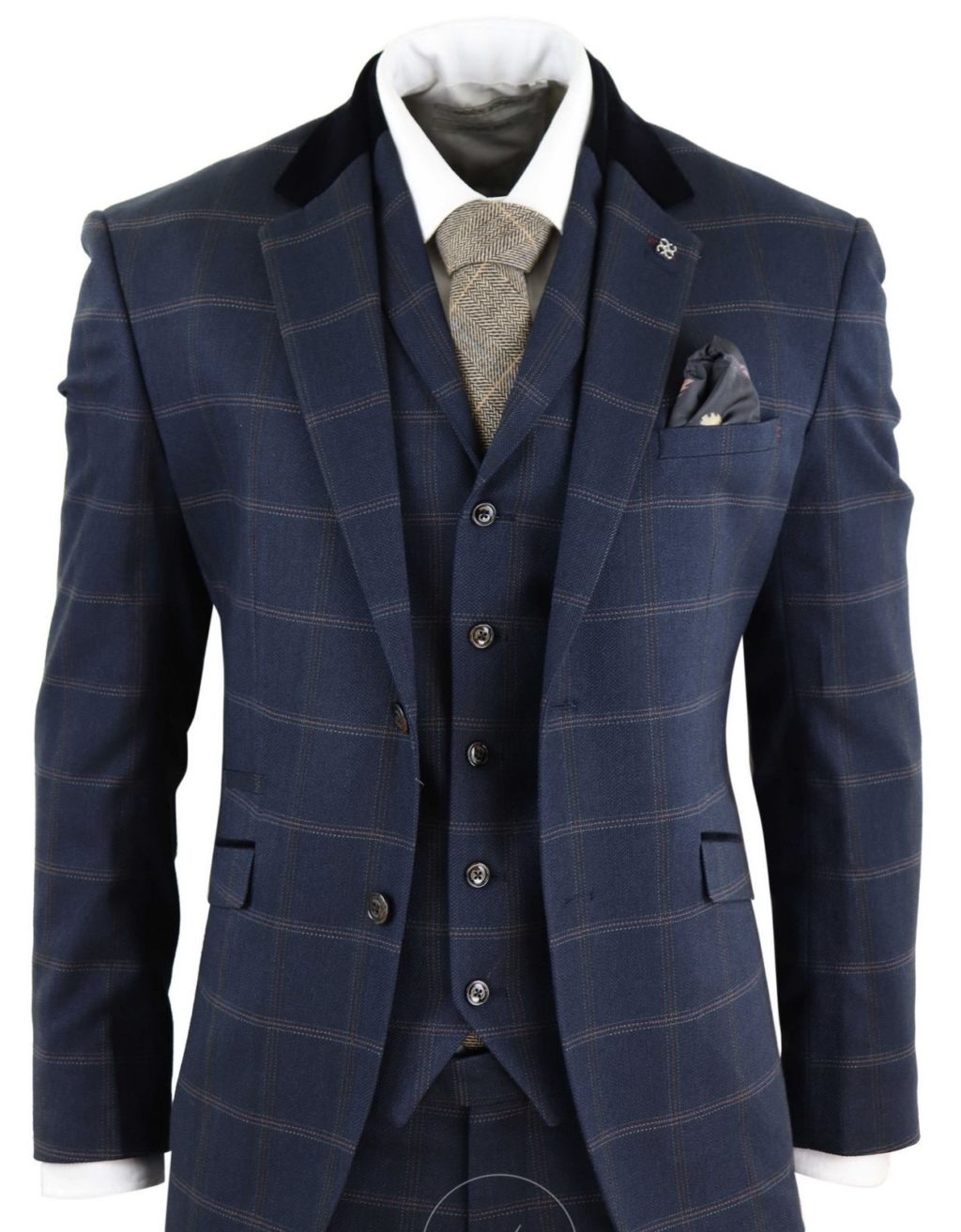 Driedelig pak Cavani connal navy blue Driedeligpak.nl